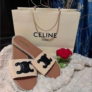 nwt Raffia Slide